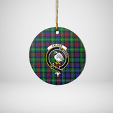 Clan Calder Tartan Crest Round Ceramic Ornament OW57 Calder Tartan Tartan Christmas